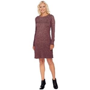 LOGO BY LORI GOLDSTEIN BLACK JAGUARD DRESS, SMALL, NWOT